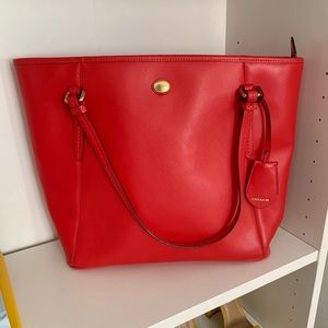 Red Coach Tote Bag